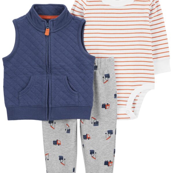 Set 3 piezas chaleco capitoneado, pant y body