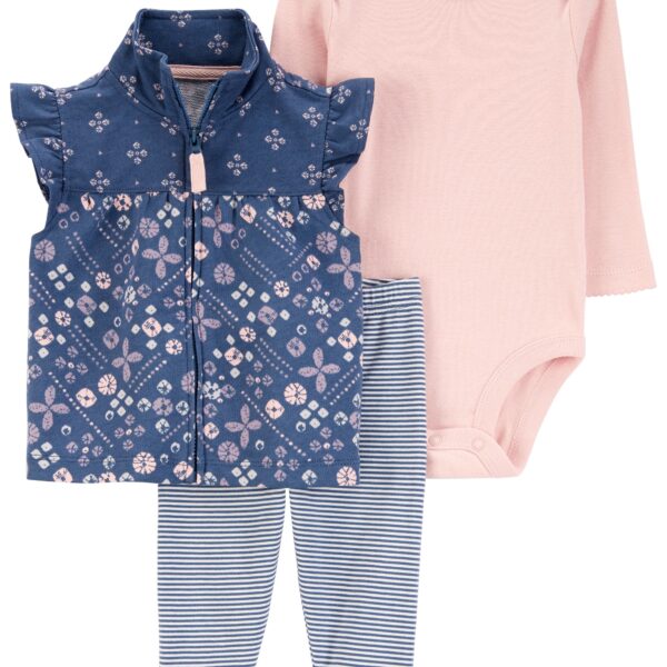 Set 3 piezas chaleco, calza y body