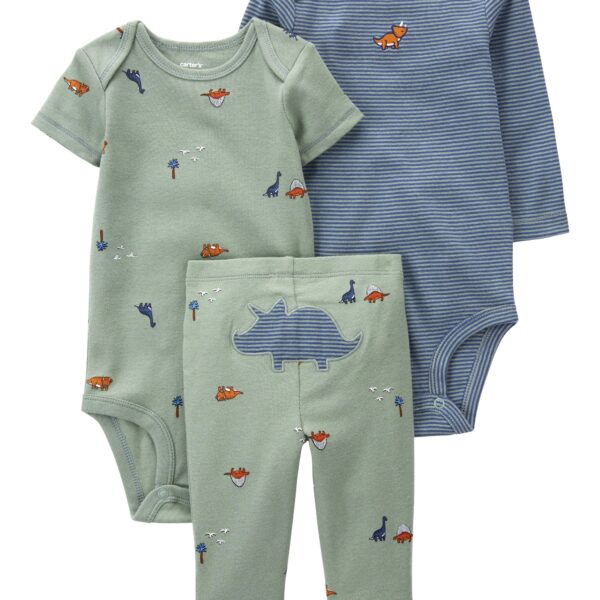 Set 3 piezas pant y bodies dinos