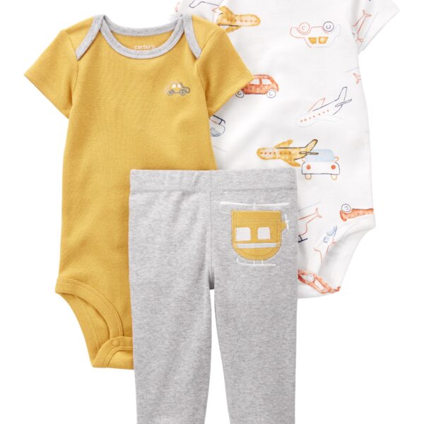 Set 3 piezas pant y bodies veh?culos