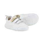 Championes BIBI Infantiles Fisioflex Originals blancas con detalles dorados y tiras.