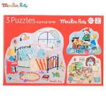 Set de 3 Puzzles La Grande Famille MOULIN ROTY