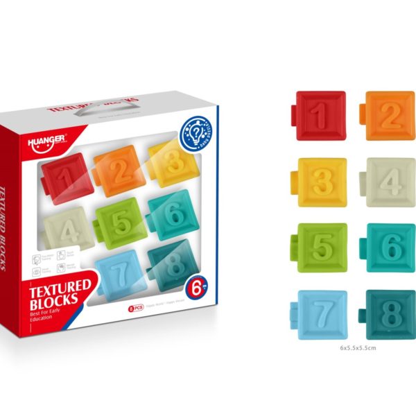 Set De 8 Bloques De Silicona Texturizados Con Numero HUANGER