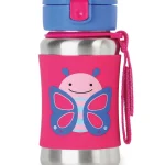 Botella acero inox. con sorbito modelo mariposa SKIP HOP