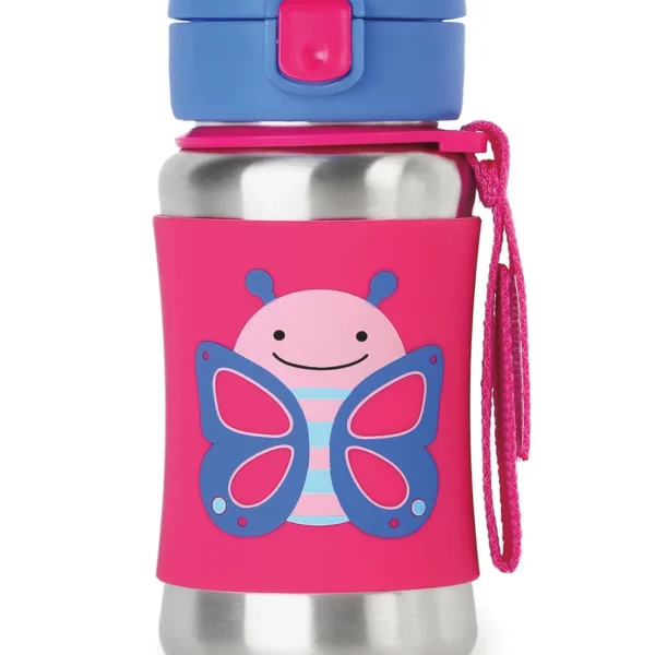Botella acero inox. con sorbito modelo mariposa SKIP HOP