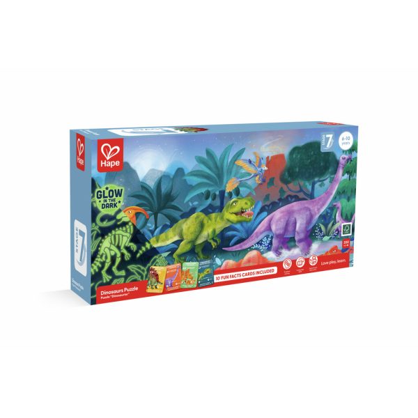 Puzzle "Glow" de piso 1.5 metros - dinosaurios HAPE