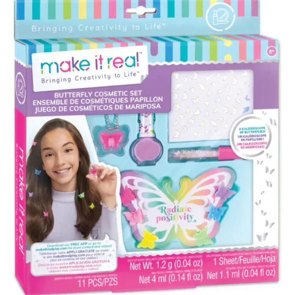 Set de cosmetica forma mariposa MAKE IT REAL