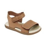 Sandalias infantiles BIBI marrones de cuero sintético con doble velcro - Image 3