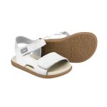 Sandalias infantiles BIBI blancas de cuero sintético con doble velcro