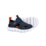 Sandalias infantiles cerradas BIBI azul marino y naranja con velcro