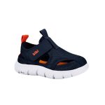 Sandalias infantiles cerradas BIBI azul marino y naranja con velcro - Image 3