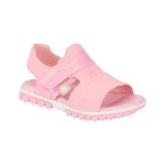 Sandalias BIBI rosadas con velcro brillante y detalles decorativos grabados - Image 3