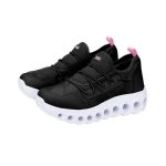 Championes roller sport BIBI negros con detalle rosa y suela blanca - Image 3