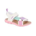 Sandalias infantiles BIBI blancas con tiras tonos pastel y velcro - Image 2