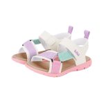 Sandalias infantiles BIBI blancas con tiras tonos pastel y velcro - Image 3