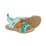 Sandalias infantiles BIBI verdes con tiras decorativas y cierre velcro