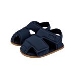 Sandalias BIBI azul marino de lycra con puntera y doble velcro - Image 3