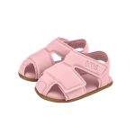 Sandalias infantiles BIBI rosadas de lycra con puntera y doble velcro - Image 3