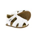 Sandalias infantiles BIBI blancas de cuero con puntera y velcro