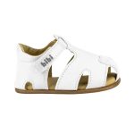 Sandalias infantiles BIBI blancas de cuero con puntera y velcro - Image 2