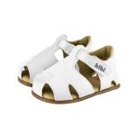 Sandalias infantiles BIBI blancas de cuero con puntera y velcro - Image 3