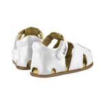 Sandalias infantiles BIBI blancas de cuero con puntera y velcro - Image 4