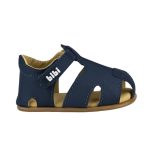 Sandalias infantiles BIBI azul marino de cuero con puntera y velcro - Image 2