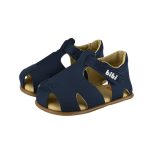 Sandalias infantiles BIBI azul marino de cuero con puntera y velcro - Image 3