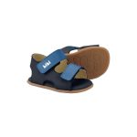 Sandalias infantiles BIBI en tonos de azul de cuero con doble velcro