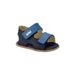 Sandalias infantiles BIBI en tonos de azul de cuero con doble velcro - Image 3