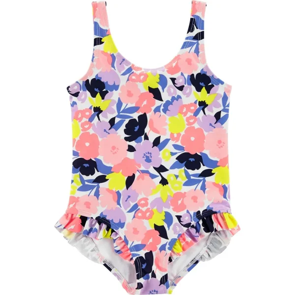 Malla de una pieza Carter's con protección UPF 50+ diseño floral