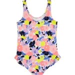 Malla de una pieza Carter's con protección UPF 50+ diseño floral - Image 2