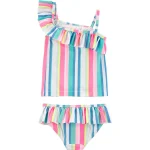 Malla de 2 piezas Carter's con protección UPF 50+ a rayas con volados - Image 2