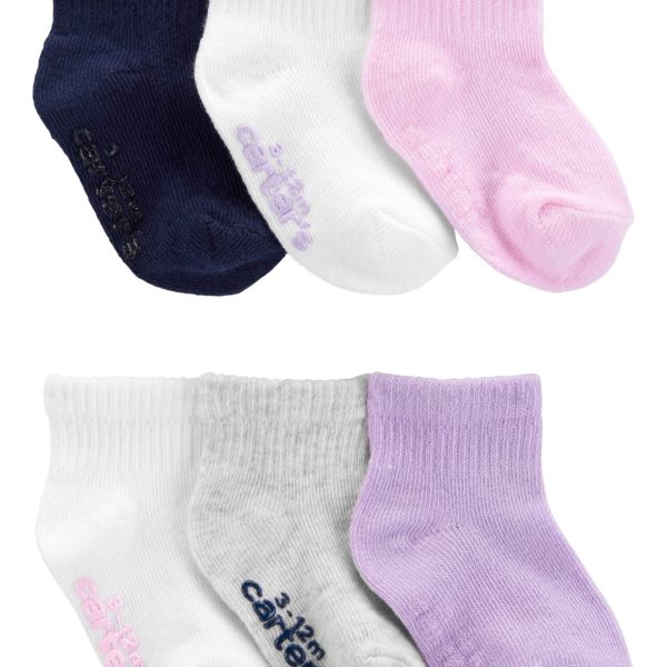Pack x6 Medias de bebé Carter’s con antideslizante en varios colores