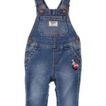 Enterito de jean elastizado OshKosh con bordado y tirantes ajustables