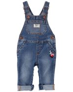 Enterito de jean elastizado OshKosh con bordado y tirantes ajustables