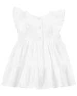 Vestido blanco Carter's con volados y puntillas - Image 2