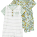 Set x2 monitos Carter's manga corta, de algodón