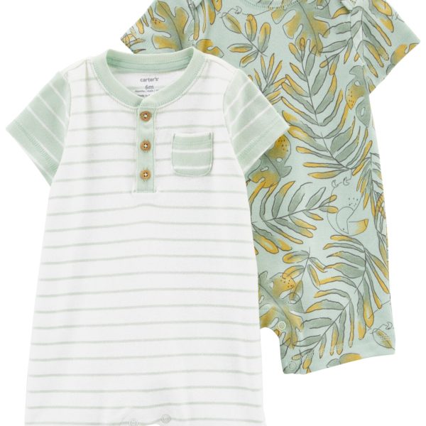 Set x2 monitos Carter's manga corta, de algodón