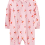 Monito de baño manga larga, con protección UPF 50+, diseño flamencos