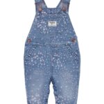 Enterito de jean floreado OshKosh con tirantes ajustables