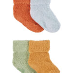 Pack x4 Medias de bebé Carter’s de chenilla con antideslizante y puño