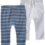 Set 2 paleles Carter's de algodón sin pie, celeste y azul a rayas