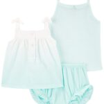 Set 3 piezas Carter’s short y dos musculosas de algodón