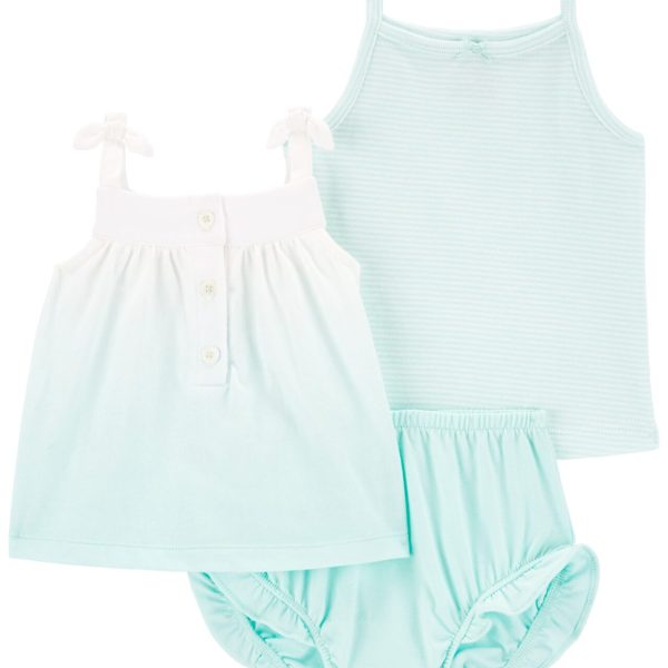 Set 3 piezas Carter’s short y dos musculosas de algodón