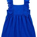 Vestido azul Carter’s sin mangas con volados de puntillas