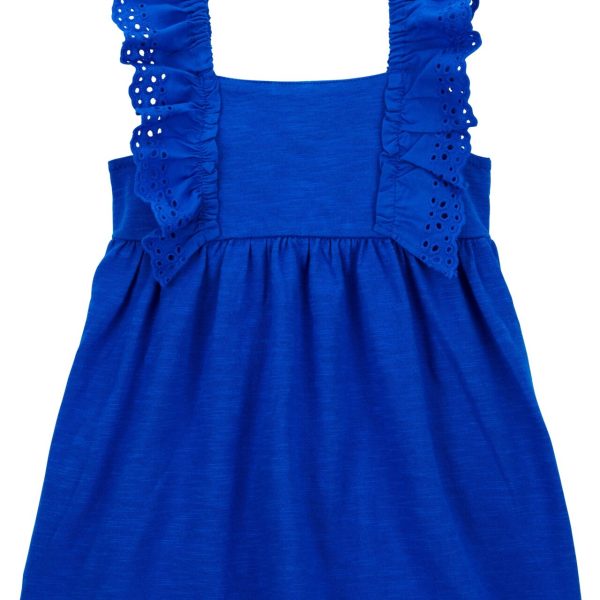 Vestido azul Carter’s sin mangas con volados de puntillas