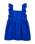 Vestido azul Carter’s sin mangas con volados de puntillas - Image 2