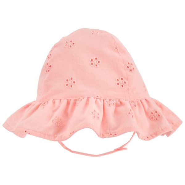 Gorro Carter’s rosado de algodón con ojales y protección UPF 50+