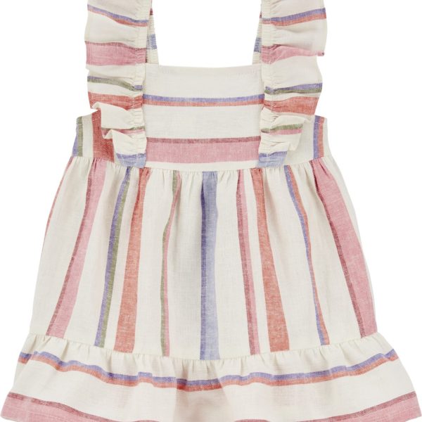 Vestido Carter’s sin mangas a rayas con volados